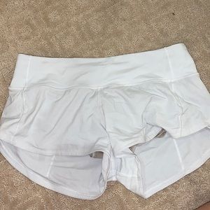 White Lululemon shorts